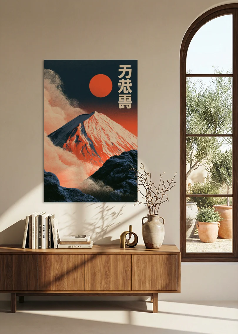 Akustikbillede med Japan Retro-motiv nr. 26 – i stuen