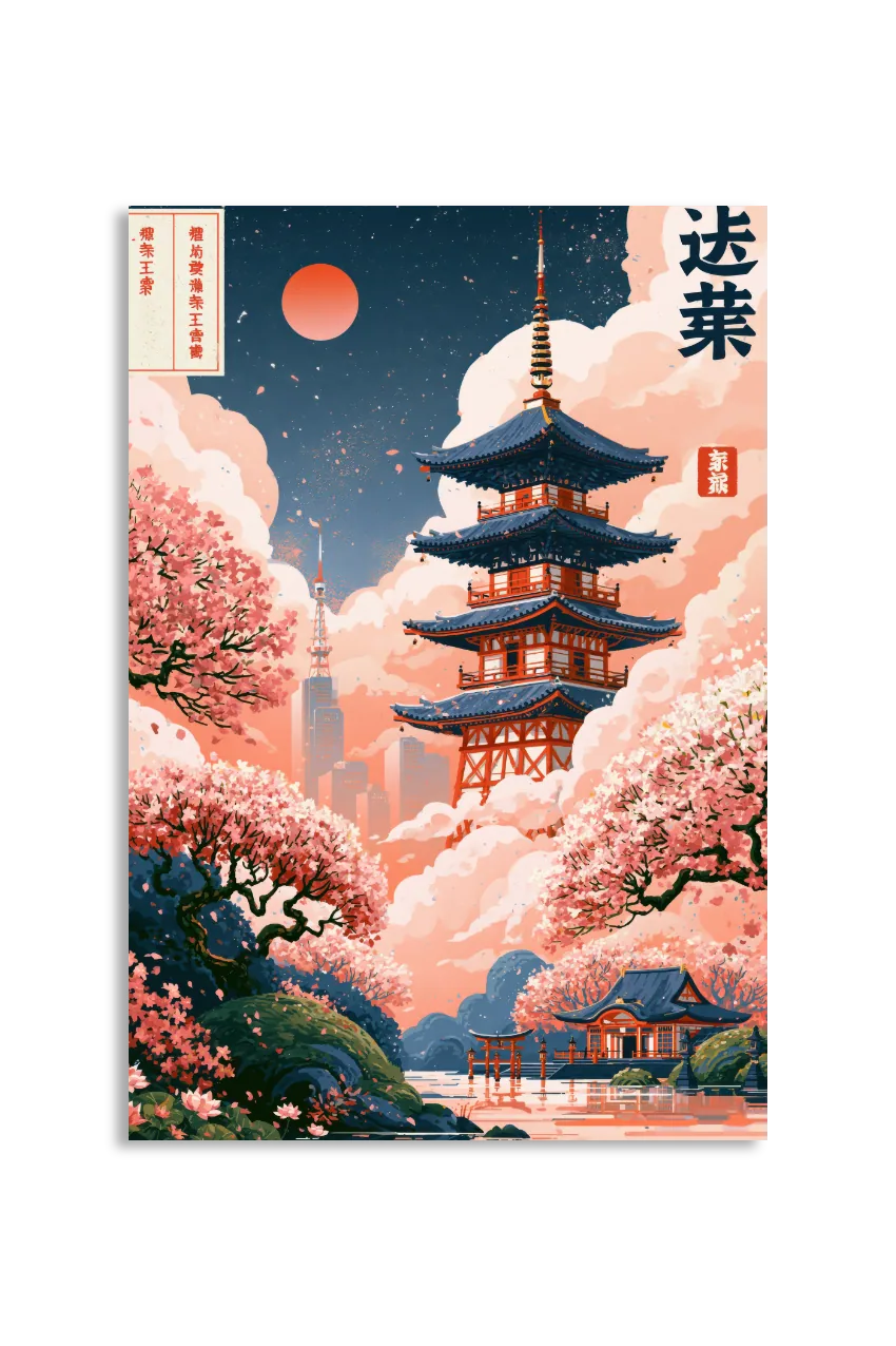 Akustikbillede med Japan Retro-motiv nr. 81