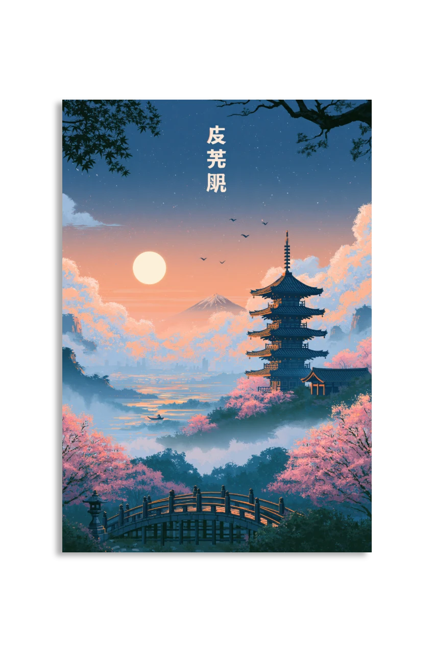 Akustikbillede med Japan Retro-motiv nr. 86