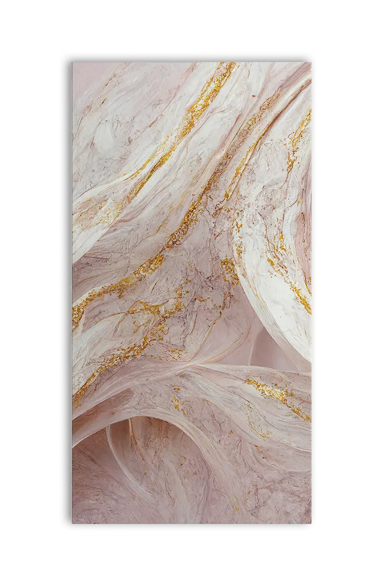 Akustiktillægsstykke i rosa marmorlook, 121x244 cm, produktbillede forfra