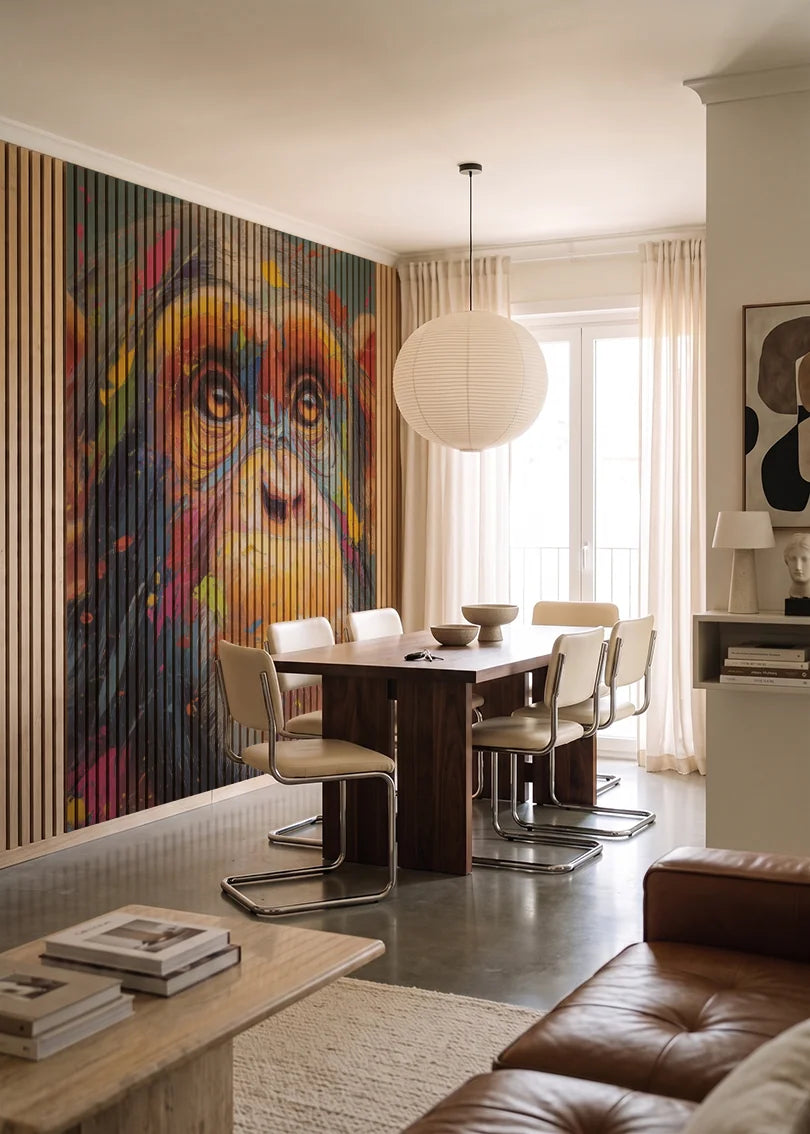 Akustikpanel med Painted Animal motiv nr. 1, i et lyst rum