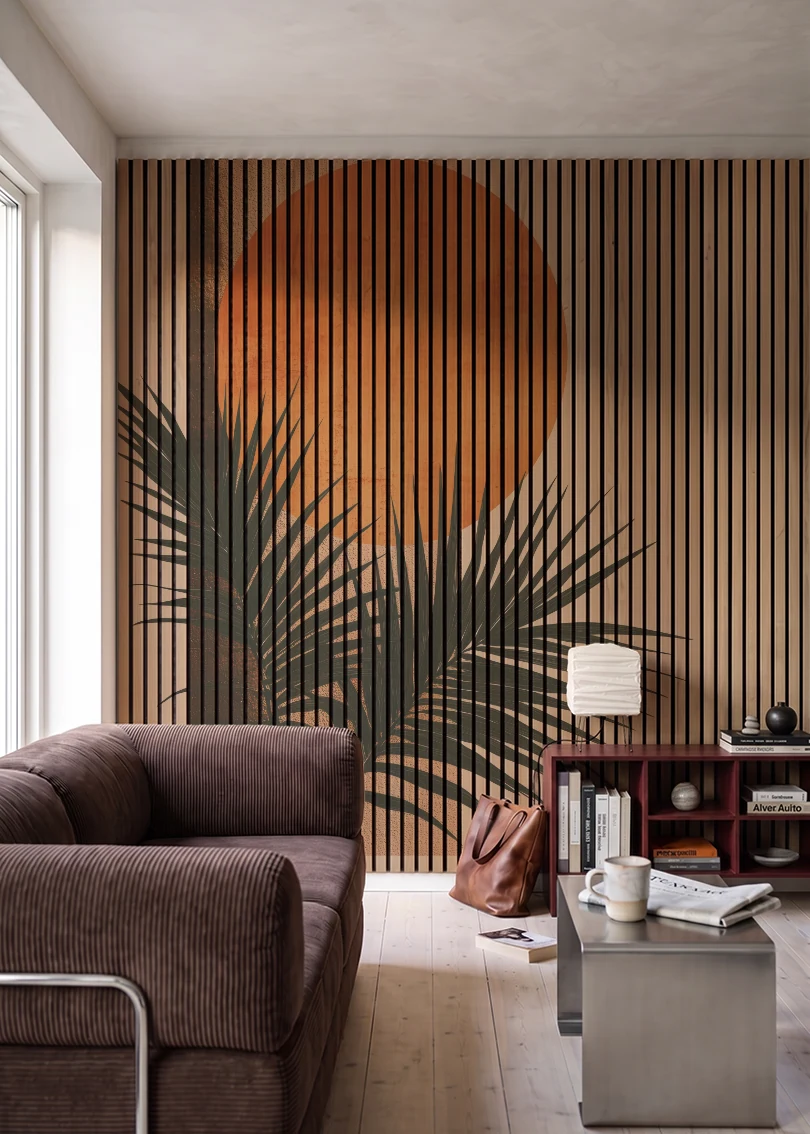 Akustikpanel med Abstract Nature-motiv nr. 4 – i stuen