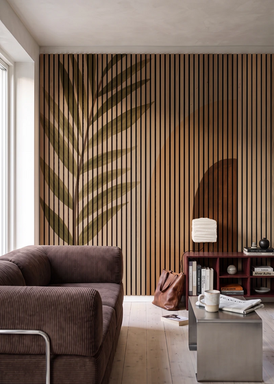 Akustikpanel med Abstract Nature-motiv nr. 9 – i stuen