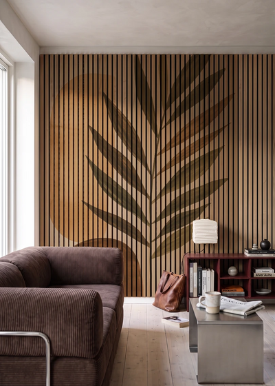 Akustikpanel med Abstract Nature-motiv nr. 10 – i stuen