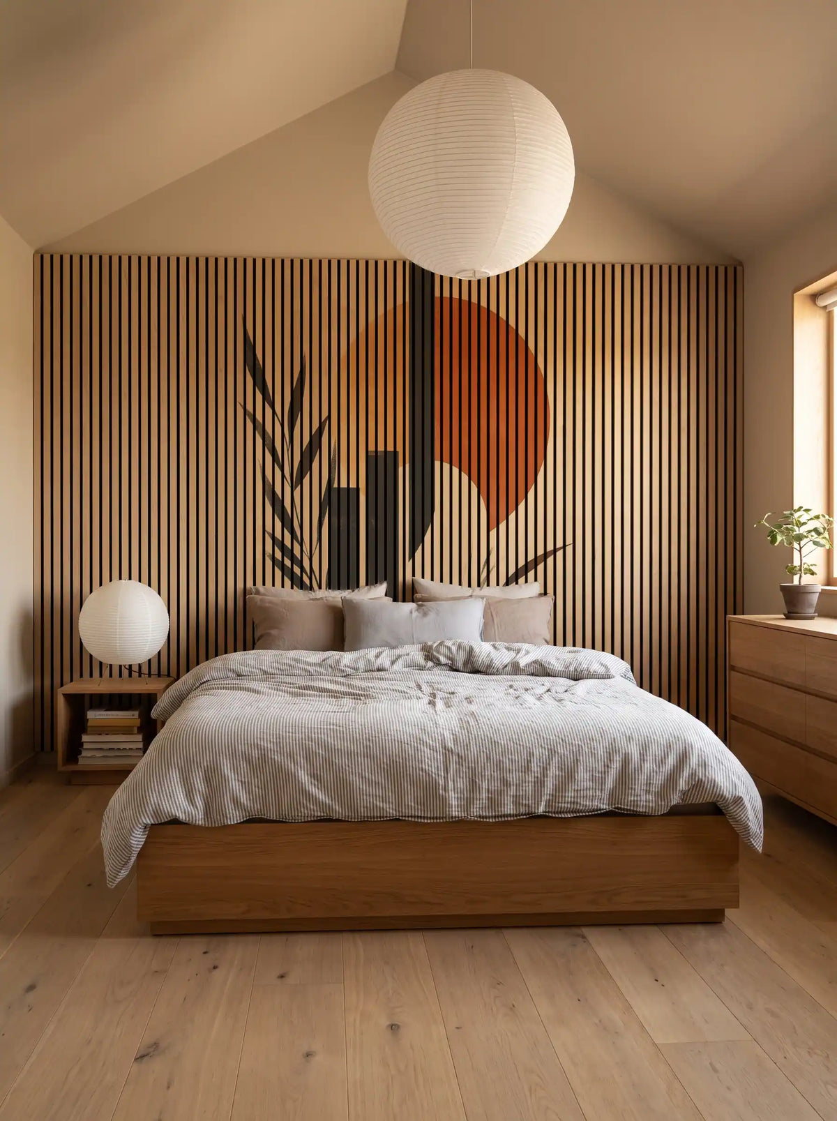 Akustikpanel med Abstract Nature-motiv nr. 11 – med reol