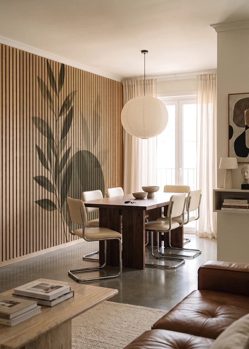 Akustikpanel med Abstract Nature-motiv nr. 16 – i lyst rum