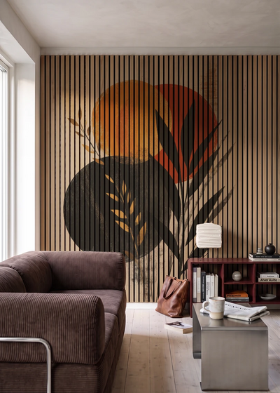Akustikpanel med Abstract Nature-motiv nr. 22 – i stuen