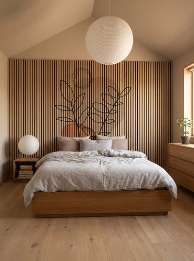 Akustikpanel med Abstract Nature-motiv nr. 30 – med reol