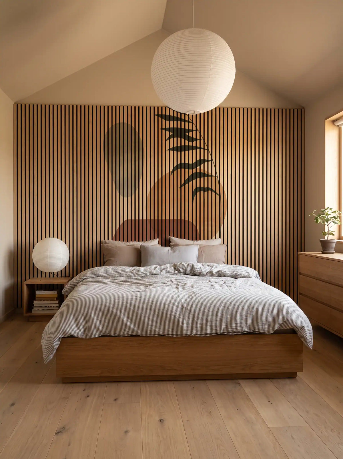 Akustikpanel med Abstract Nature-motiv nr. 36 – med reol