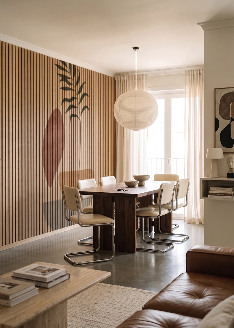 Akustikpanel med Abstract Nature-motiv nr. 39 – i lyst rum