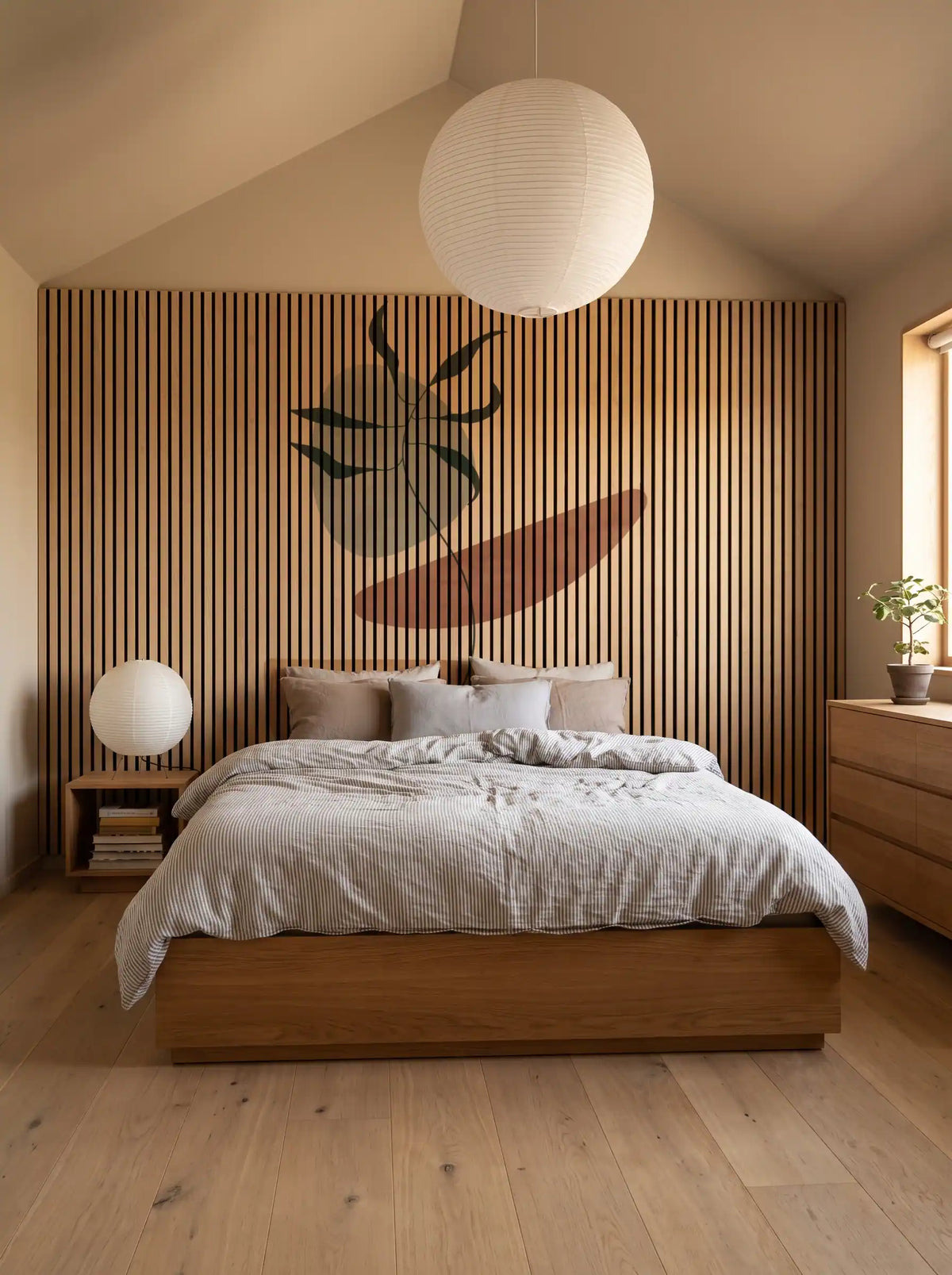 Akustikpanel med Abstract Nature-motiv nr. 40 – med reol