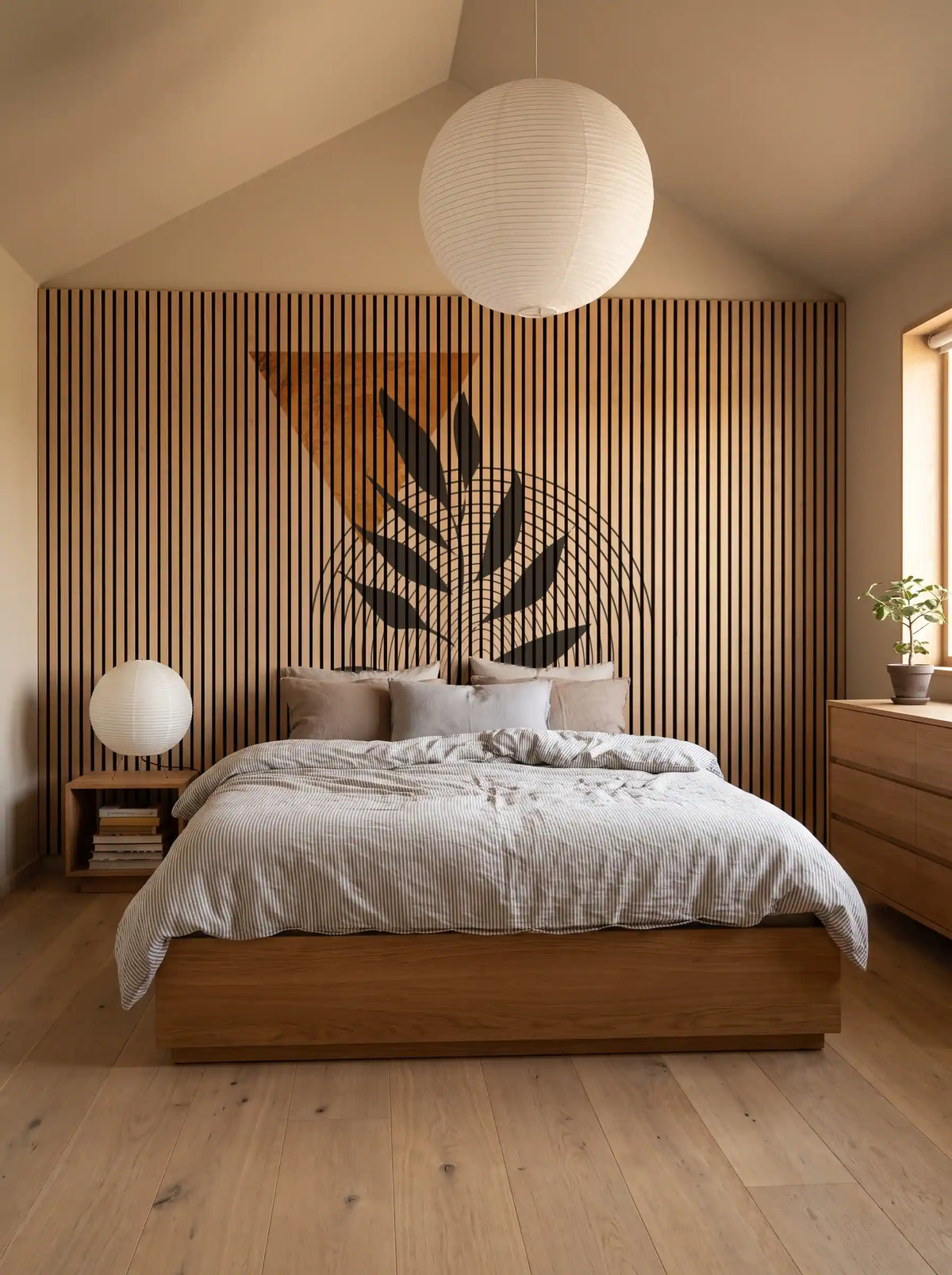 Akustikpanel med Abstract Nature-motiv nr. 49 – med reol