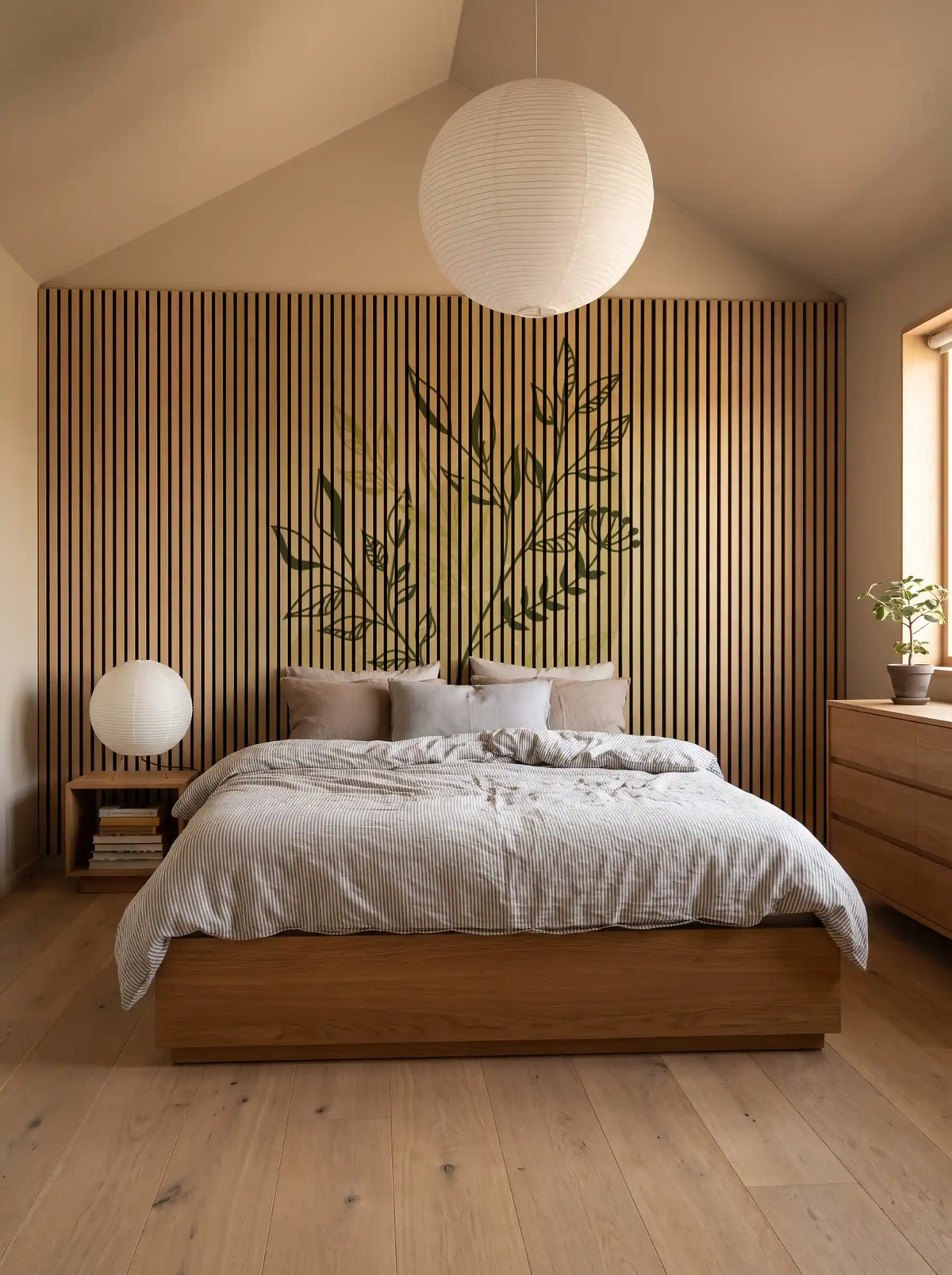 Akustikpanel med Abstract Nature-motiv nr. 53 – med reol