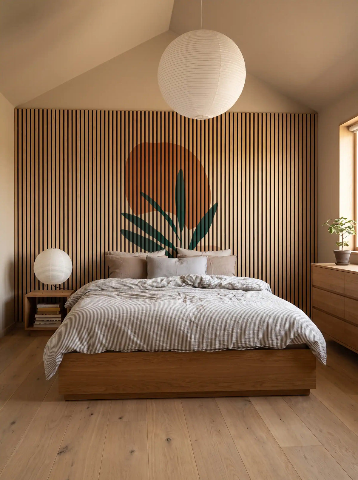 Akustikpanel med Abstract Nature-motiv nr. 59 – med reol