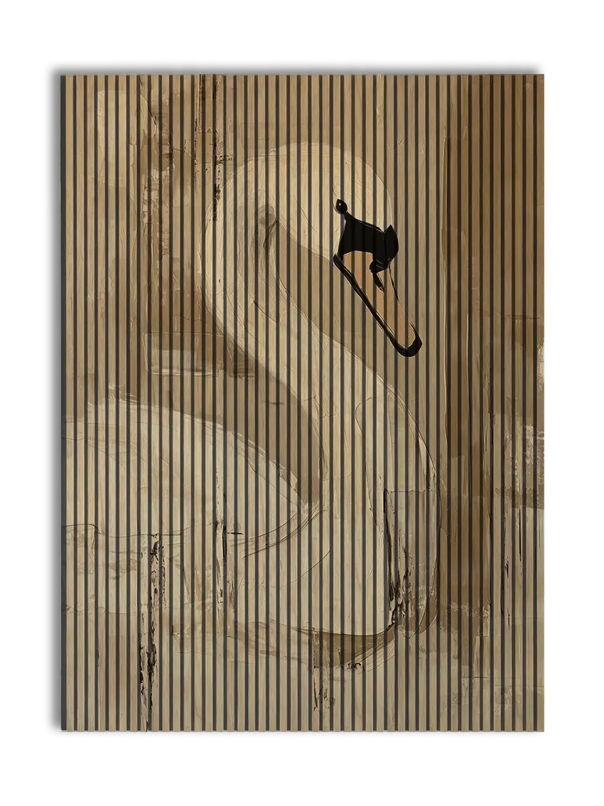 Akustikpanel med en svane i enkel stregstil