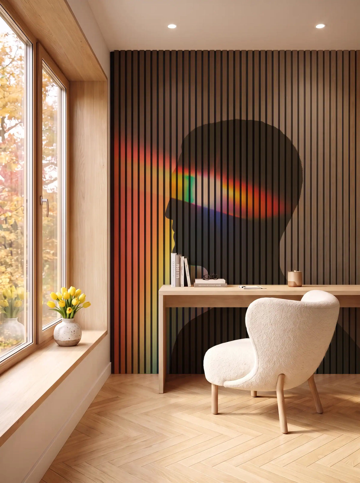 Akustikpanel med Artistic Pictures-motiv nr. 11 – i spisestuen