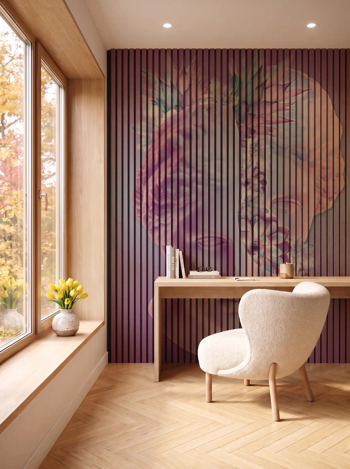 Akustikpanel med Bright And Colorful-motiv nr. 1 – i spisestuen