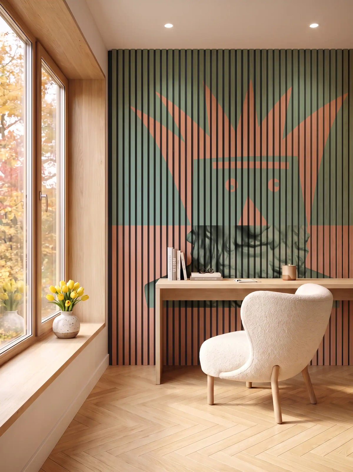 Akustikpanel med Bright And Colorful-motiv nr. 6 – i spisestuen