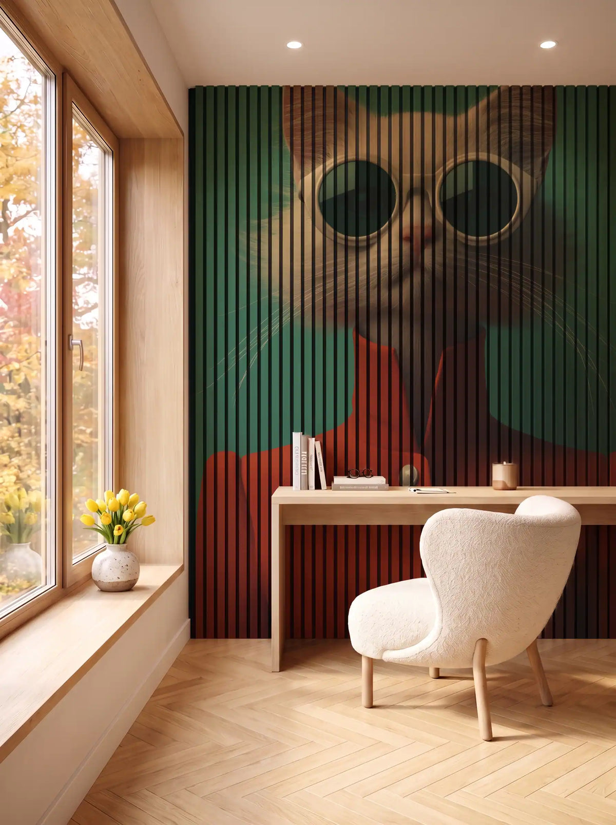 Akustikpanel med Bright And Colorful-motiv nr. 11 – i spisestuen