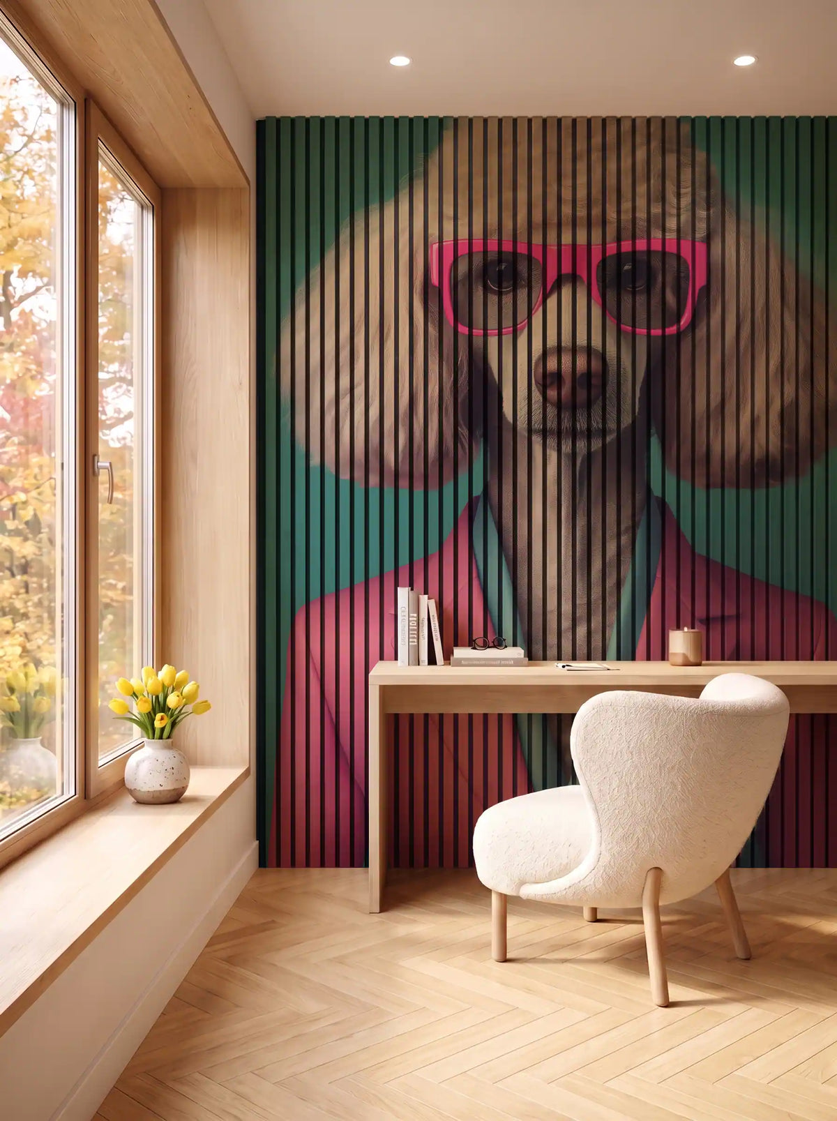 Akustikpanel med Bright And Colorful-motiv nr. 14 – i spisestuen