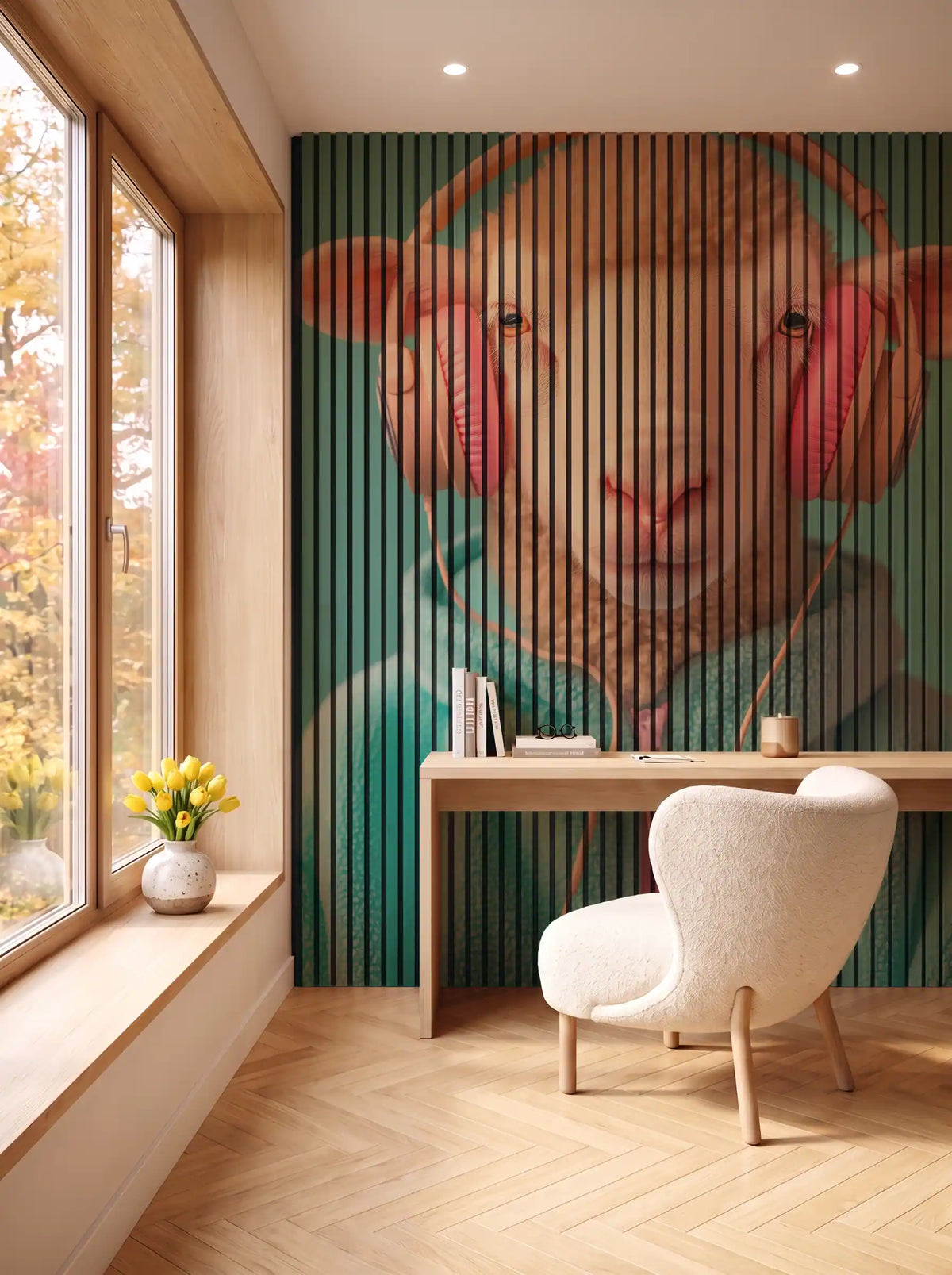 Akustikpanel med Bright And Colorful-motiv nr. 15 – i spisestuen