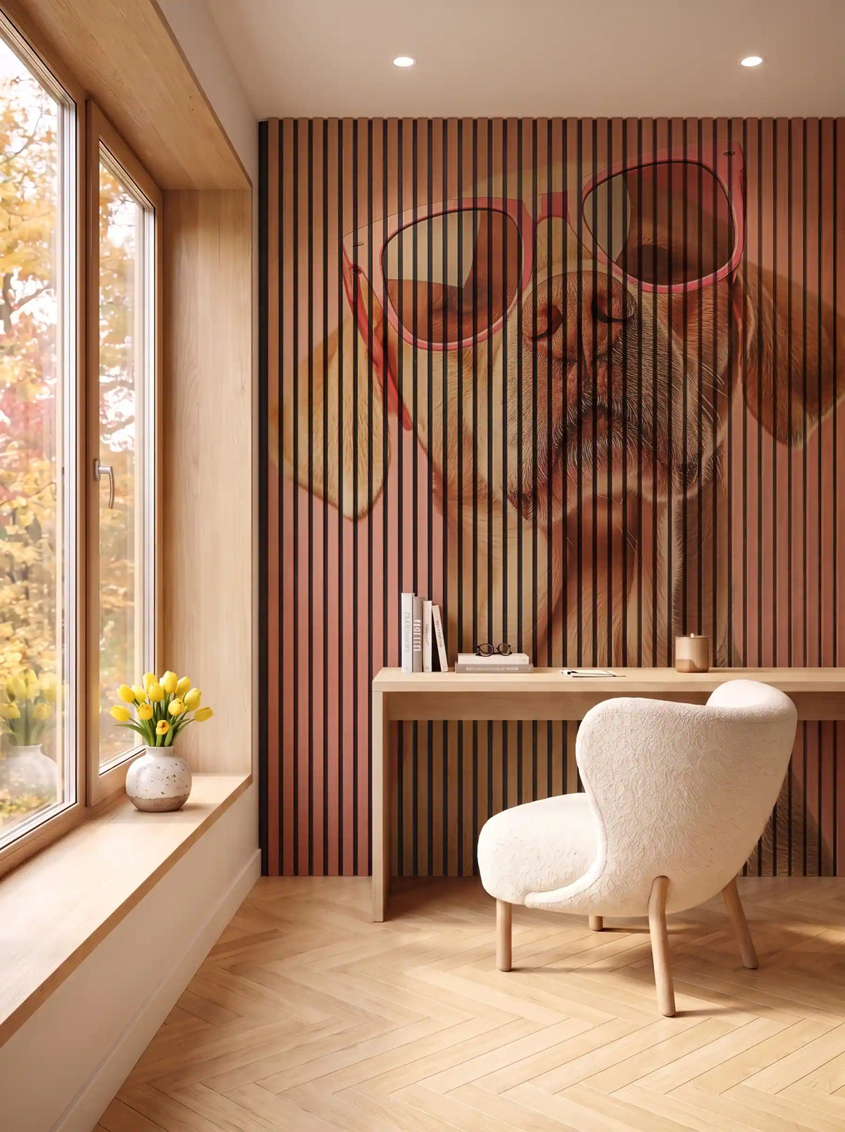 Akustikpanel med Bright And Colorful-motiv nr. 16 – i spisestuen