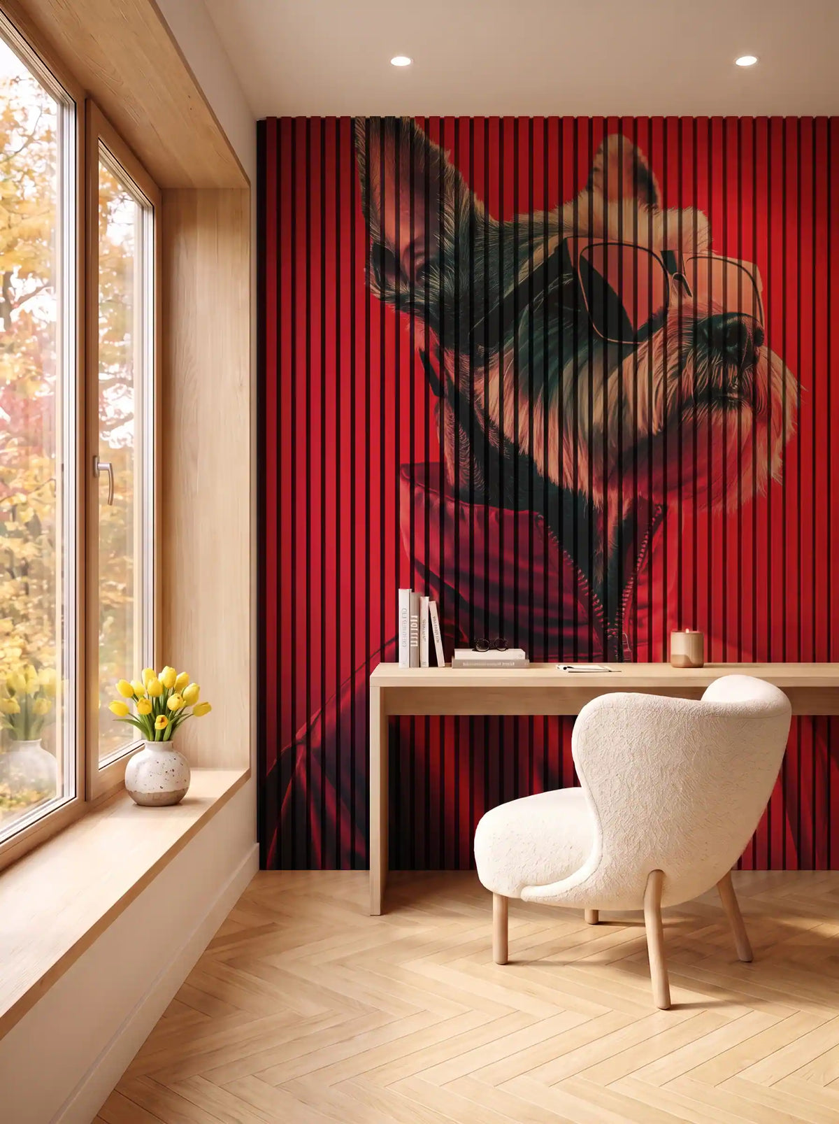 Akustikpanel med Bright And Colorful-motiv nr. 22 – i spisestuen