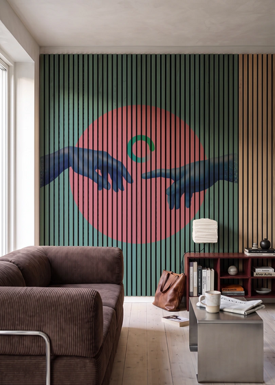 Akustikpanel med Bright And Colorful-motiv nr. 33 – i stuen