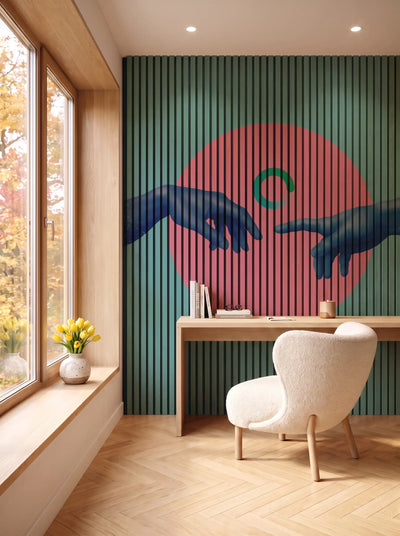 Akustikpanel med Bright And Colorful-motiv nr. 33 – i spisestuen