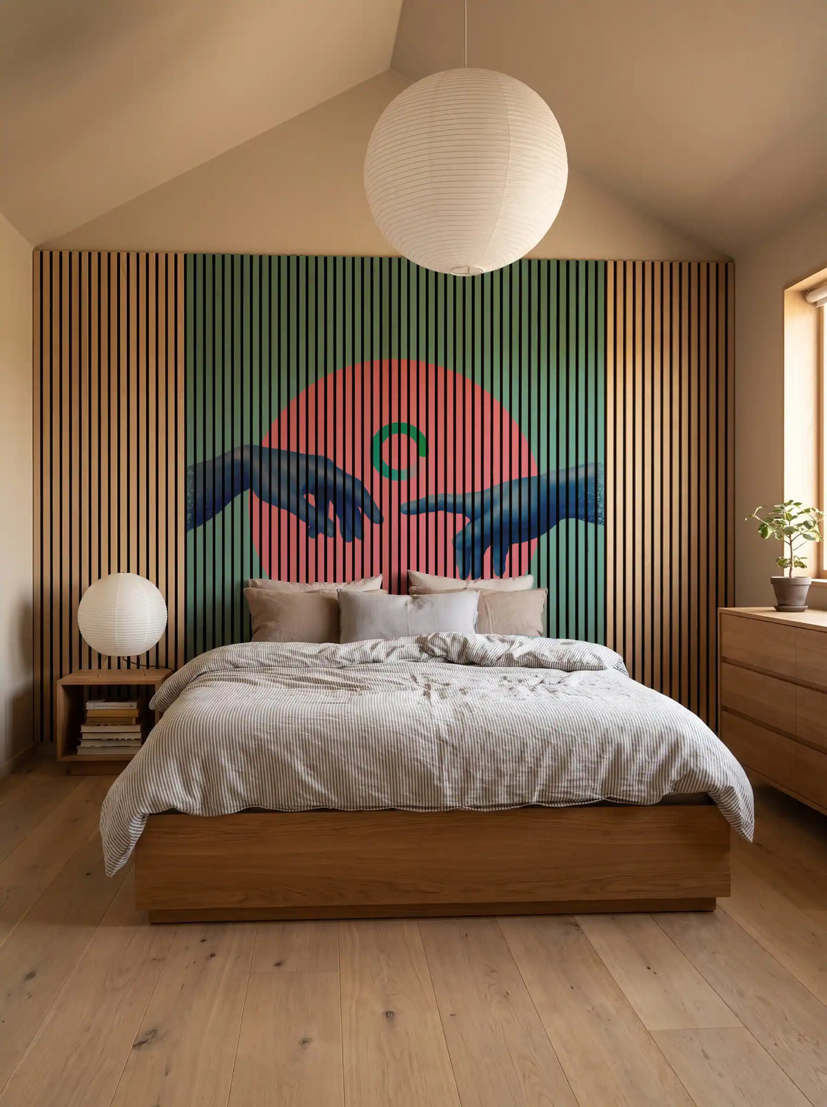 Akustikpanel med Bright And Colorful-motiv nr. 33 – med reol