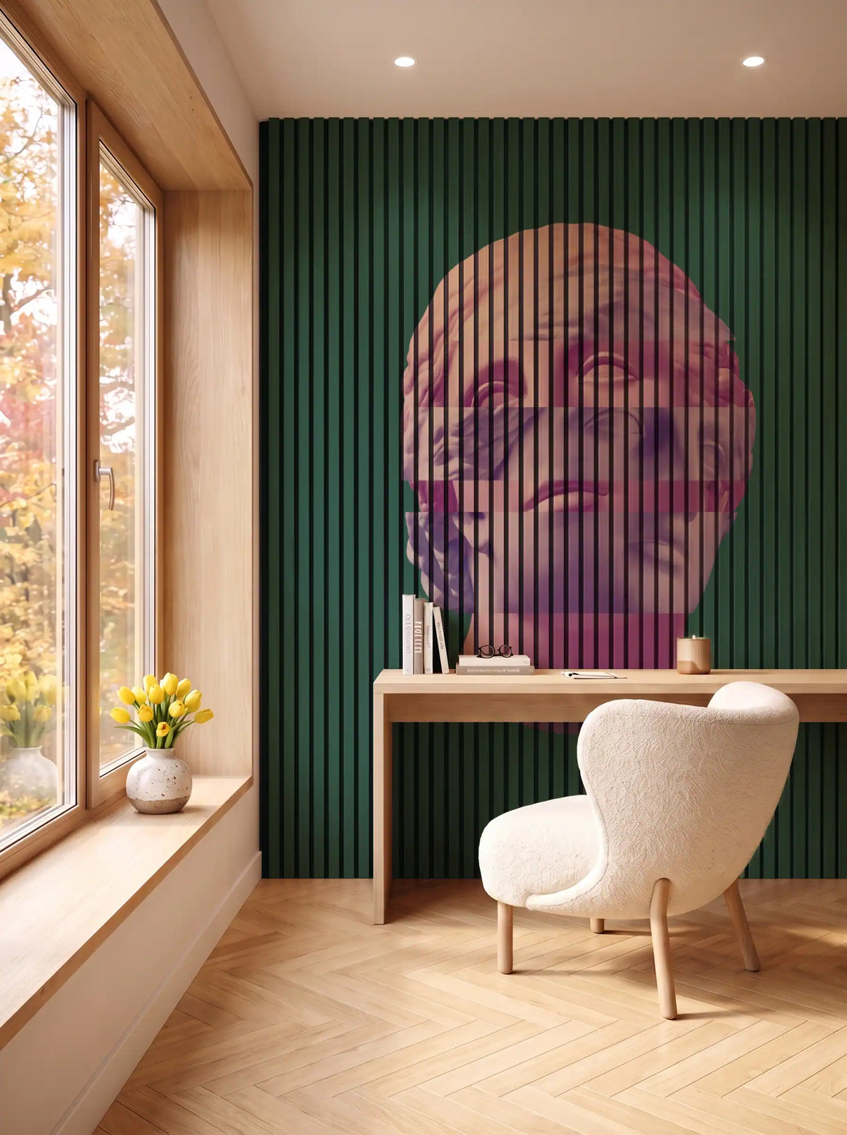 Akustikpanel med Bright And Colorful-motiv nr. 37 – i spisestuen