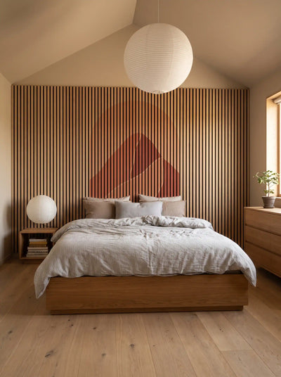 Akustikpanel med Geometric-motiv nr. 1 – med reol