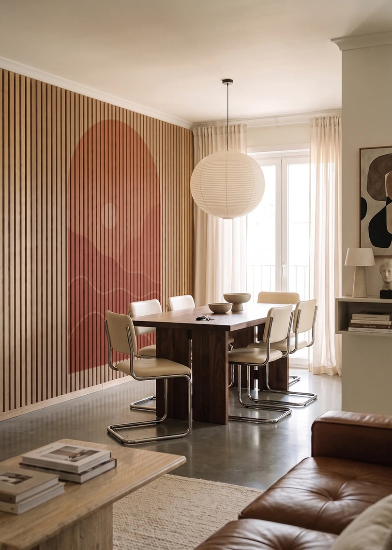 Akustikpanel med Geometric-motiv nr. 2 – i lyst rum