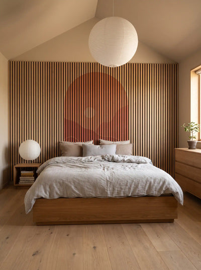 Akustikpanel med Geometric-motiv nr. 2 – med reol