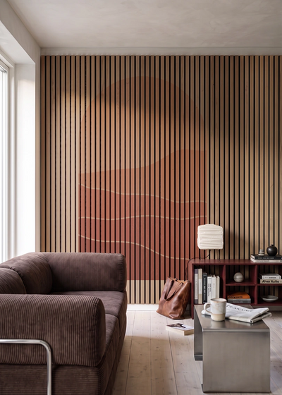 Akustikpanel med Geometric-motiv nr. 3 – i stuen