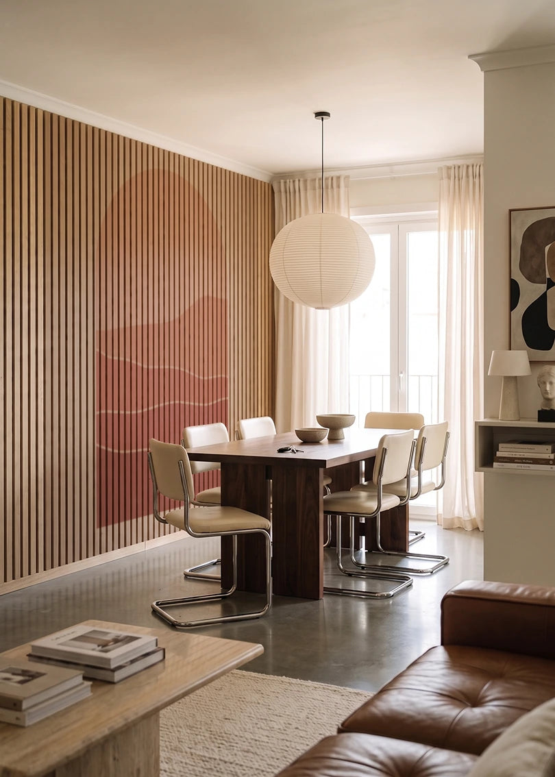 Akustikpanel med Geometric-motiv nr. 3 – i lyst rum