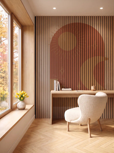 Akustikpanel med Geometric-motiv nr. 4 – i spisestuen