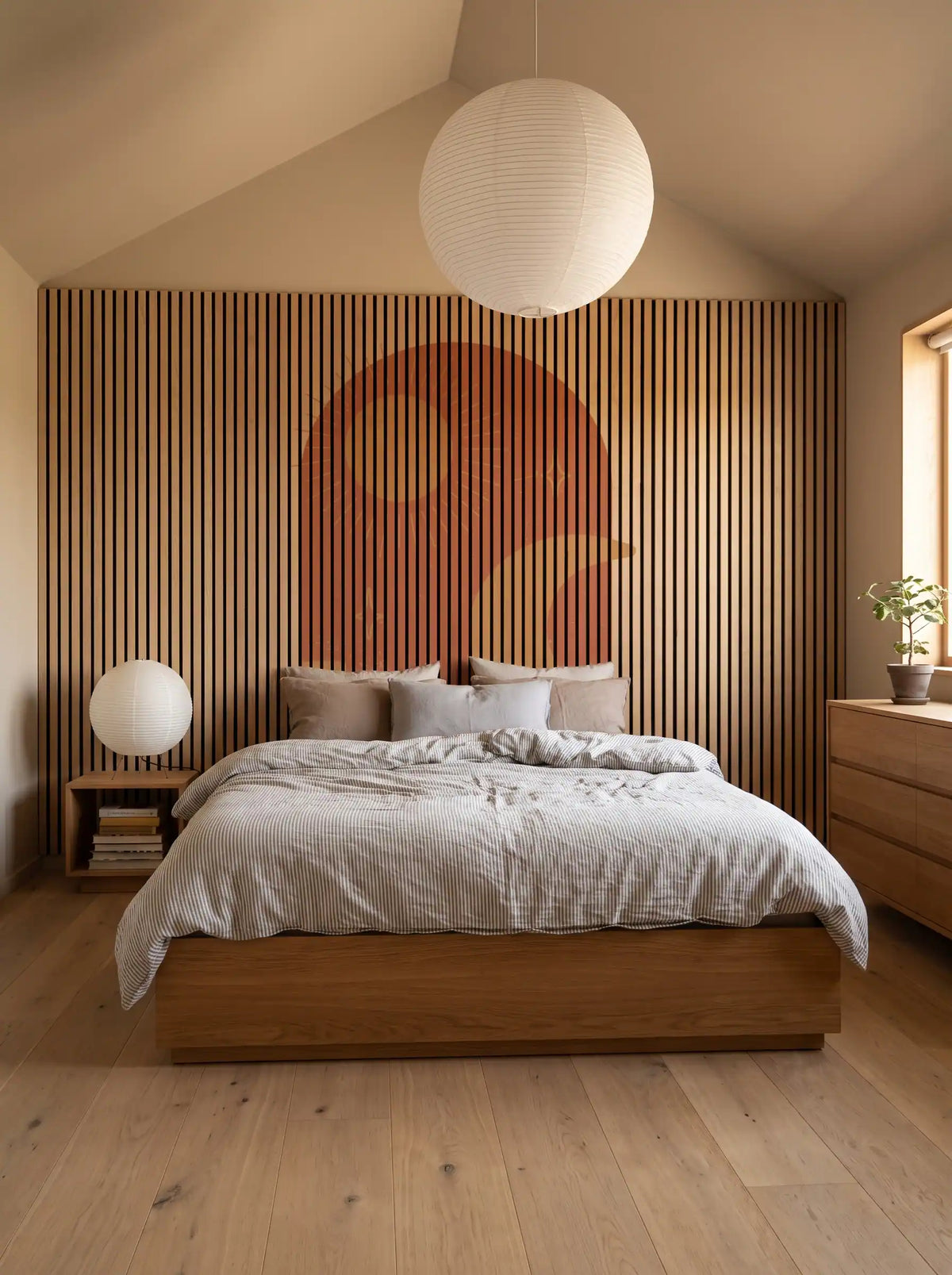 Akustikpanel med Geometric-motiv nr. 4 – med reol