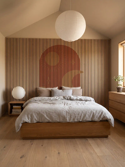 Akustikpanel med Geometric-motiv nr. 4 – med reol