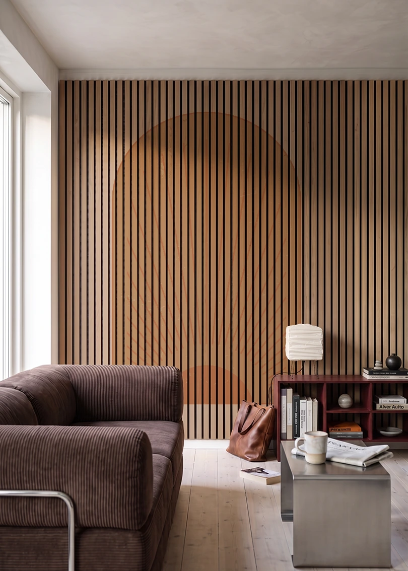 Akustikpanel med Geometric-motiv nr. 5 – i stuen