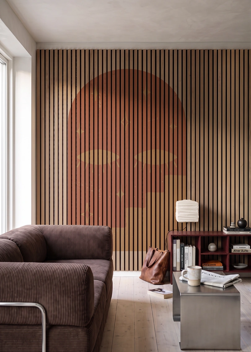 Akustikpanel med Geometric-motiv nr. 6 – i stuen