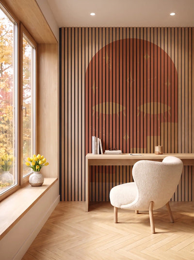 Akustikpanel med Geometric-motiv nr. 6 – i spisestuen
