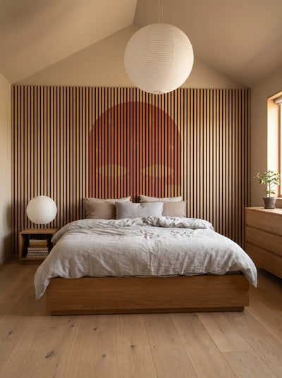 Akustikpanel med Geometric-motiv nr. 6 – med reol