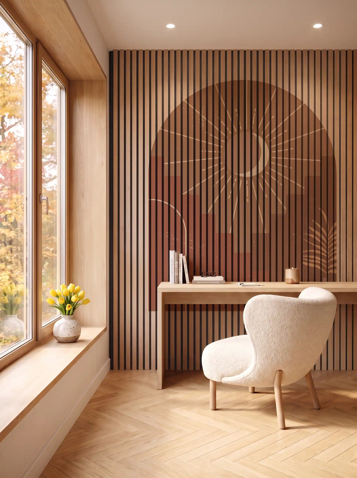 Akustikpanel med Geometric-motiv nr. 8 – i spisestuen