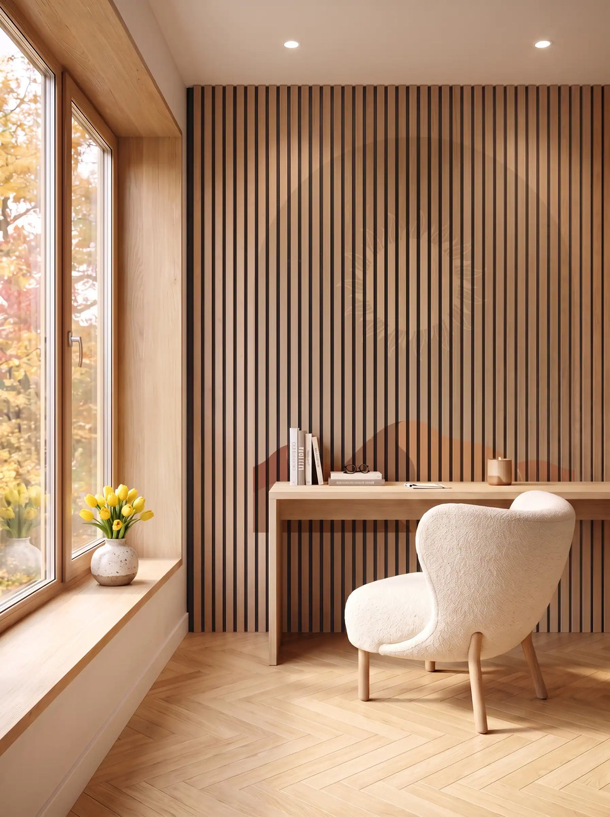 Akustikpanel med Geometric-motiv nr. 9 – i spisestuen