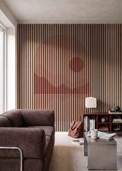 Akustikpanel med Geometric-motiv nr. 10 – i stuen
