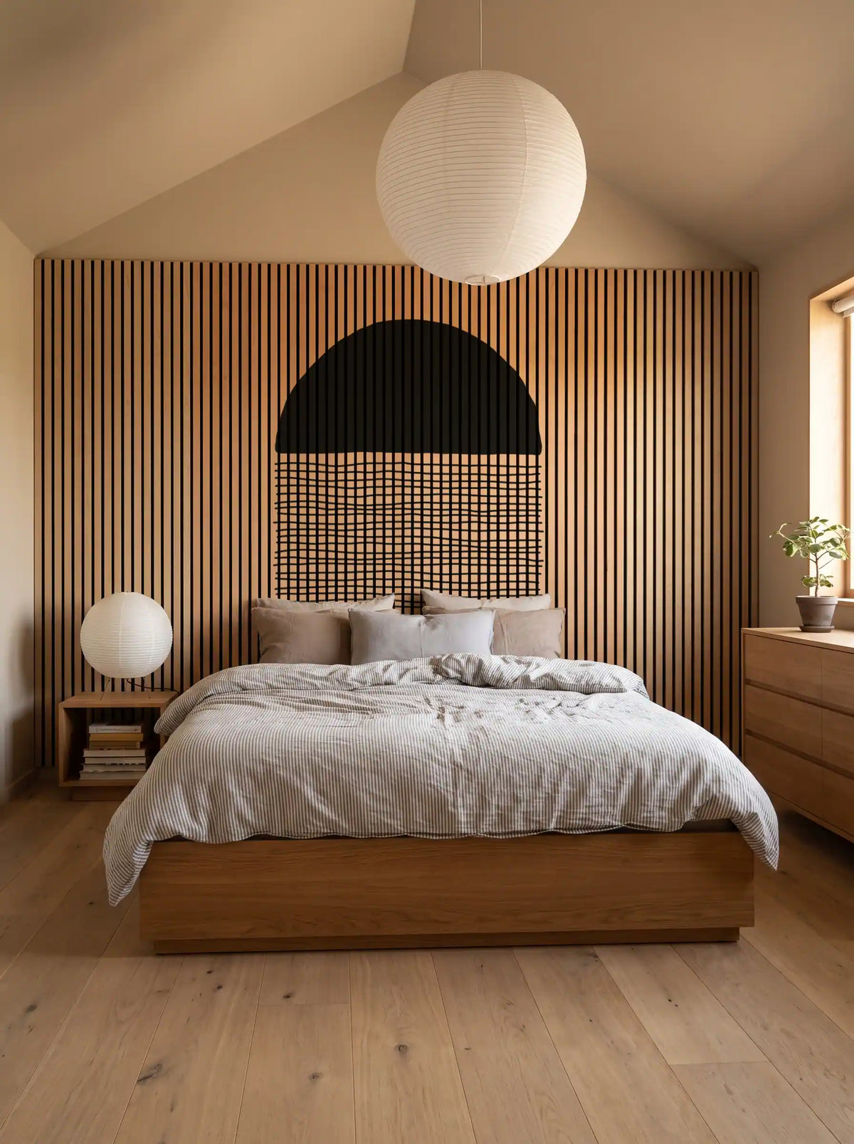 Akustikpanel med Geometric-motiv nr. 13 – med reol