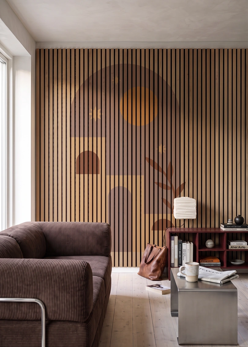 Akustikpanel med Geometric-motiv nr. 14 – i stuen