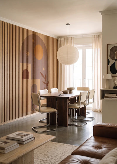 Akustikpanel med Geometric-motiv nr. 14 – i lyst rum
