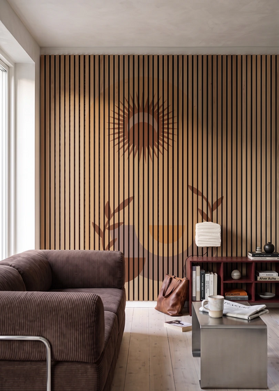 Akustikpanel med Geometric-motiv nr. 17 – i stuen